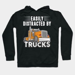 Easily Distracted By Trucks Shirt Funny Trucks Lover Boys Hoodie